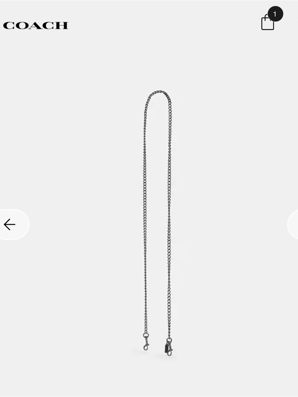 Coach Gunmetal Crossbody chain